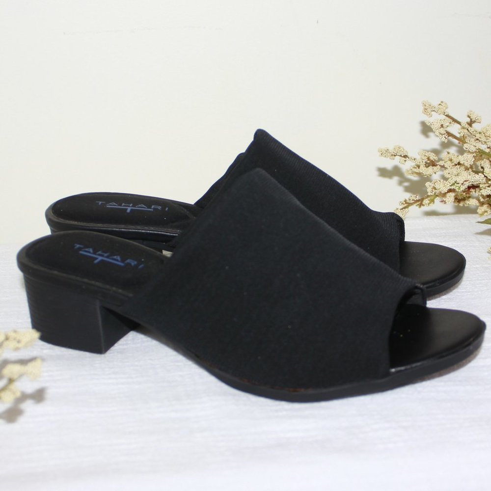 Tahari Onlea Open Toe Casual Mule Black Sandals Size 6